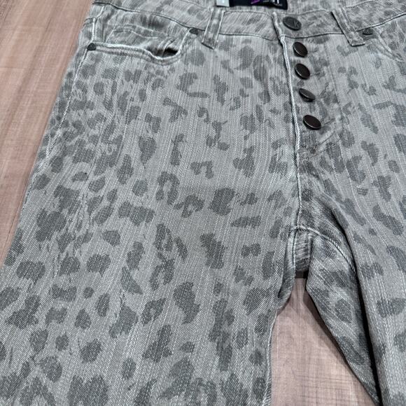 KUT From The Kloth Connie Skinny Jeans Button‎ Fly Leopard Gray Womens Size 2 - Picture 7 of 11